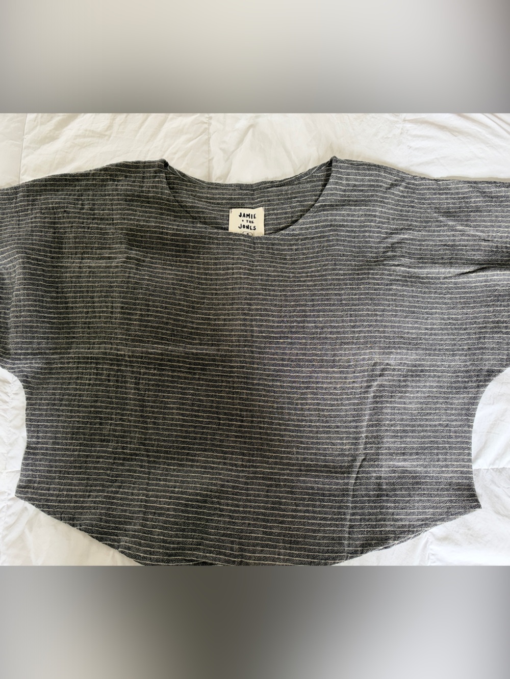 Sleeveless Gray Pinstripe Knit Shirt